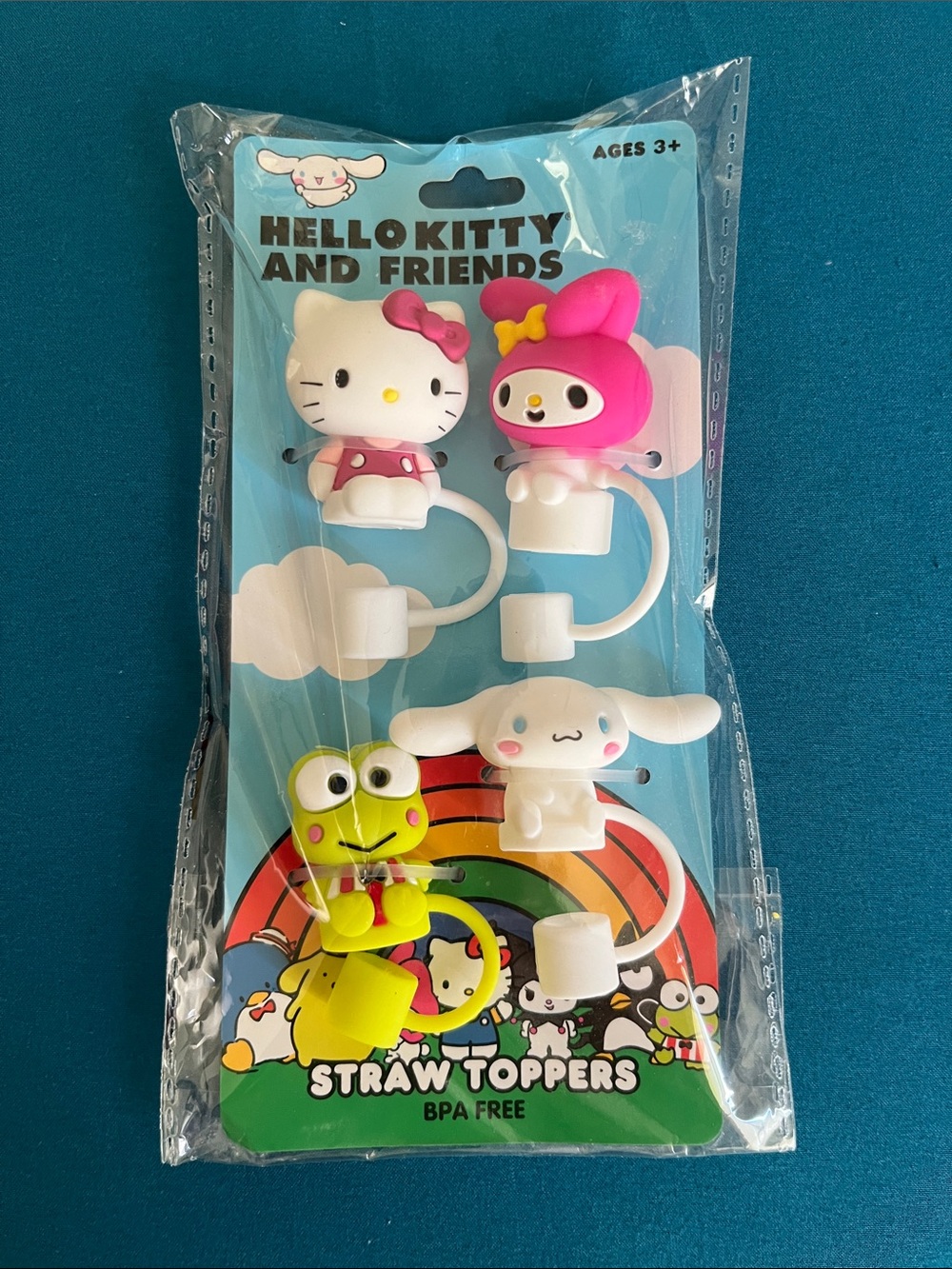 Sanrio Hello Kitty & Friends 4Pc Silicone Straw Toppers